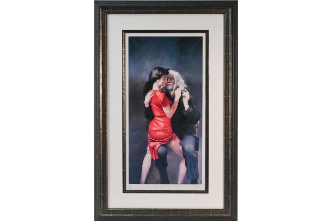 Robert Lenkiewicz (1941-2002) signed print, Moi Wong with the Painter, No 155/475, framed &