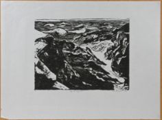 Kim Atkinson, Ogof Las, Ynys Eulli (1986), signed limited edition print 1/25. (37cm x 23cm) This