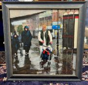 An oil on board by A.Lancemon, together with Stephen Wild 2015 oil on canvas and another.