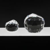 Swarovski Crystal Glass, One Members Paperweight and One E.R. Paperweight, boxed.