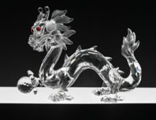 Swarovski Crystal Glass, 1997 Fabulous Creatures 'The Dragon' with stand, boxed.