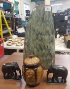 Large Pottery Decorative vase, lidded pots & ornamental ornament figures, tallest 41cm(4)
