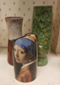 Withernsea, Beswick & similar pottery vases, height of tallest 31cm(3)