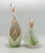 Two Franz Porcelain decorative vases, height of tallest 14cm