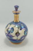 Alvin F Irvine Studio Pottery Lustre ware perfume bottle, height 14cm