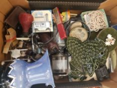 A mixed collection of items to include Cutlery, Beer Stein, Art Deco Style Jug, costume jewellery