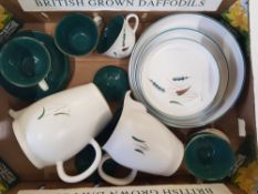 Denby Greenwheat patterned dinner and tea-ware items etc (1 tray)