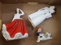 A mixed collection of ceramic items to include a Royal Doulton Gail HN4804, Coalport 'Moments'