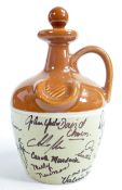 Wade Stoneware Flagon signed by staff & artists of factory, height 20cm. These items were removed