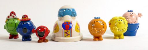Wade Mr Men figures to include - Mr Bump, Little Miss Fun, Little Miss Bossy, Little Miss