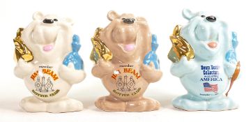 Wade Jim Beam Bourbon advertising bears (white bear 1/100 intituled JW issue 1 17/01/02, brown
