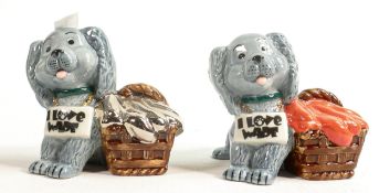 Wade I Love Wade Maisy figures, both with handwritten production notes to base, height 7cm. These