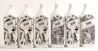 Wade modern Whisky & spirit decanters - Johnnie Walker Black Label x 6. These items were removed