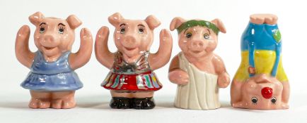 Four Wade Pig style figures including - Topsy Turvy, Wirly-Whirley, Caesar etc., tallest 7cm, (