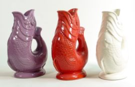 Wade varying Gluggle jugs, tallest height 26.5cm. These items were removed from the archives of