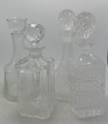 Four Cut Glass & similar Spirit Decanters