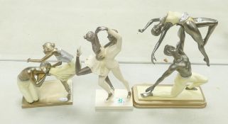 Three Modern Resin Figures of Ballet Figures, tallest 30cm(3)