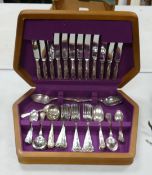 Oak Cased Sheffield Made Part Cutlery Canteen