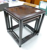 Chinese Hard Wood Stands, height of tallest 22.5cm(3)
