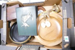 A mixed collection of items to include Oriental Wooden Bowls, Turned Wooden Bowls Lacquered Bowl etc