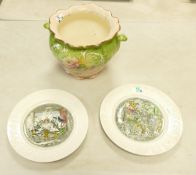 Two Adams dickens plates The old curiosity shop and Mr Pickwick addresses the club together with a