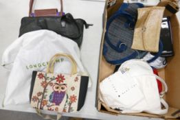 A collection of ladies Handbags & Evening Bags to include Longchamp, Earth Squared, La Dolco Vita