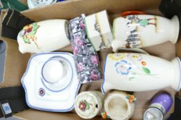 A mixed collection of items to include A J Wilkinson Floral & Embossed water jugs, similar floral