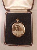 Early 20th century double sided sweetheart pendant in an unmarked, but believed to be gold frame.