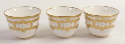 De Lamerie Fine Bone China heavily gilded Tea Bowls, specially made high end quality item, Made in