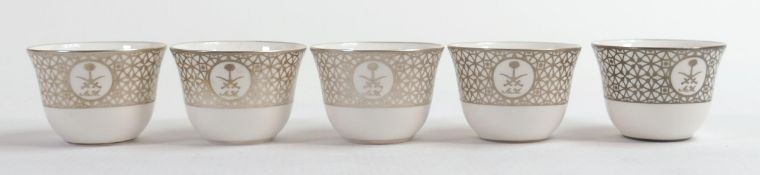 De Lamerie Fine Bone China heavily gilded Tea Bowls, specially made high end quality item, Made in