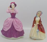 Royal Doulton Lady Figures Paisley Shawl Hn1986 & Lady Pamela Hn2718(2)