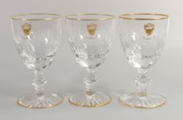 De Lamerie Fine Bone China heavily gilded Glass Crystal Bahrain Crest Patterned Wine Glasses ,