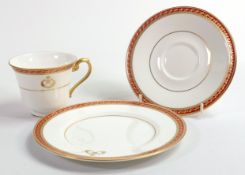 De Lamerie Fine Bone China, heavily gilded Special Commission Trio , specially made high end quality