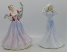 Royal Doulton Lady Figures June Hn2991 & Olivia HN3717(2)
