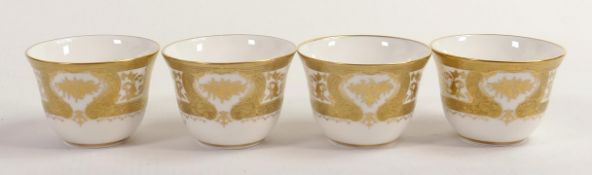 De Lamerie Fine Bone China heavily gilded Tea Bowls, specially made high end quality item, Made in