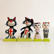 Four Lorna Bailey Cat figures, tallest 16cm (4)