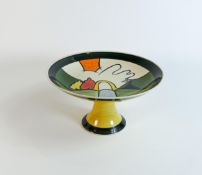 Lorna Bailey large Bridge & Stream pattern comport, Old Ellgreave backstamp, diameter 25.5cm