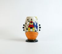 Lorna Bailey large Pagoda Garden pattern vase, Old Ellgreave backstamp, height 19.5cm