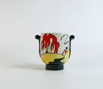 Lorna Bailey large The Dingle Porthill pattern handled plant pot, Old Ellgreave backstamp, height