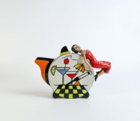 Lorna Bailey large Art Deco Lady tea pot, limited edition, Old Ellgreave backstamp, height 20cm