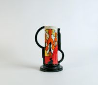 Lorna Bailey large Inglewood (special colourway) pattern tall thin jug, Old Ellgreave backstamp,