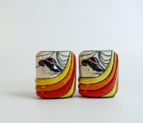 Lorna Bailey pair of Art Deco Lady vases, Old Ellgreave backstamp, height 12cm (2)