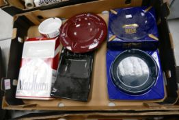 A collection of Wade Advertising Ashtrays including Marlboro , Lucky Strike, Pall Mall etc . These