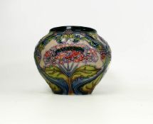 Moorcroft floral vase designed by Rachel bishop. Limited edition 71/75, dated 2005. height 11cm.