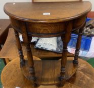 Titchmarsh and Goodwin oak demi lune side/ocassional table, 69cm H x 62cm W.