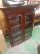 Early 20th Century Mahogany effect glazed display cabinet top Key Present 87cm W