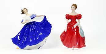 Royal Doulton lady figures Elaine Hn2791 & Winsome Hn2220(2)
