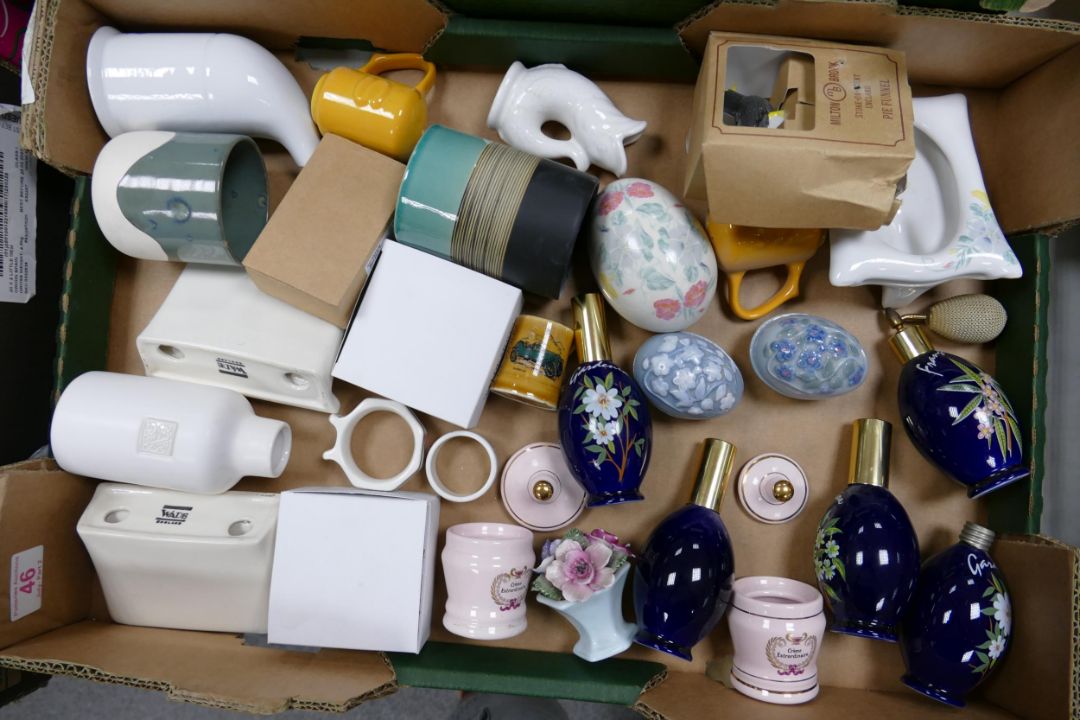 A collection of Wade include Scent Bottles, Trinket boxes, small guggle jug etc These items were