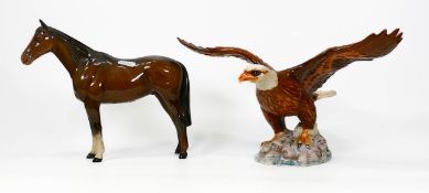 Beswick Bald Eagle 1016 & Racehorse (2)