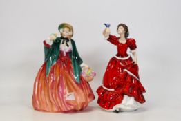 Royal Doulton Lady Figures Pauline Hn3643 & Lady Charmain Hn1949 (2)